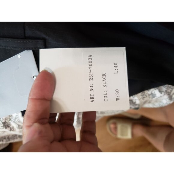 Royal Pinstripe Dress Pants Wool Blend  Formal  Mid-Rise Black Size 30/40 - Picture 4 of 16